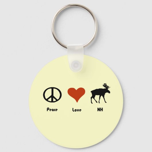 Peace Love New Hampshire Sleutelhanger (Voorkant)
