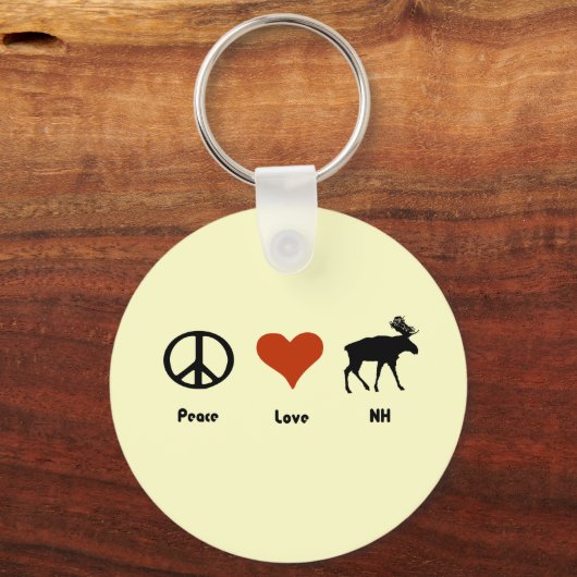 Peace Love New Hampshire Sleutelhanger (Voorkant)