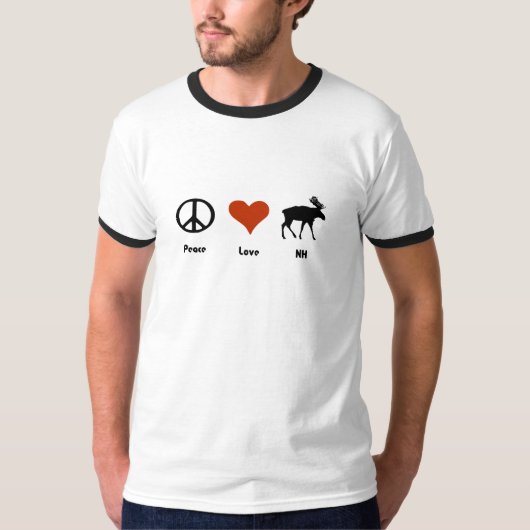 Peace Love New Hampshire T-shirt (Voorkant)