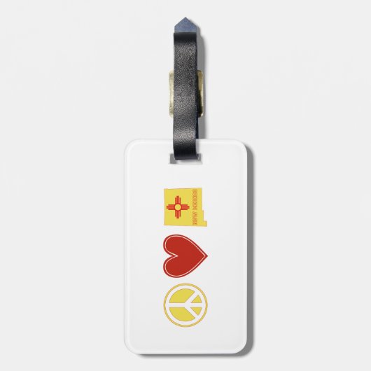 Peace Love New Mexico Bagagelabel (Achterkant verticaal)