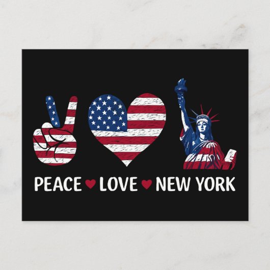 Peace Love New York Briefkaart (Voorkant)