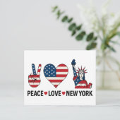 Peace Love New York Briefkaart (Staand voorkant)