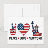 Peace Love New York Briefkaart (Voorkant / Achterkant)