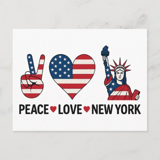 Peace Love New York Briefkaart (Voorkant)