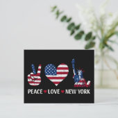 Peace Love New York Briefkaart (Staand voorkant)