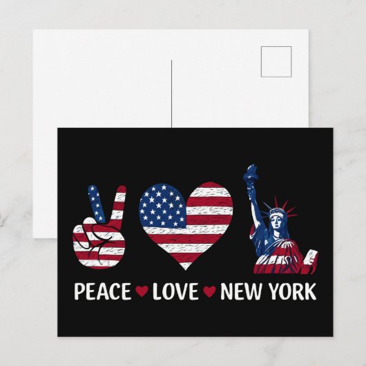 Peace Love New York Briefkaart (Voorkant / Achterkant)