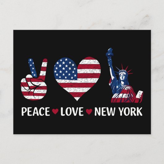 Peace Love New York Briefkaart (Voorkant)