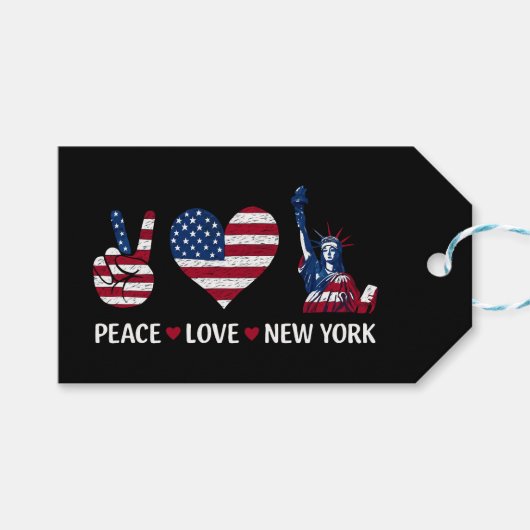 Peace Love New York Cadeaulabel (Voorkant (Horizontaal))