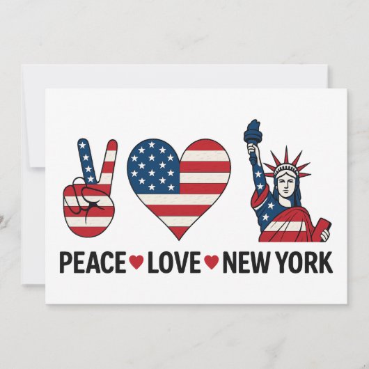 Peace Love New York Kaart (Voorkant)