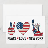 Peace Love New York Kaart (Voorkant / Achterkant)