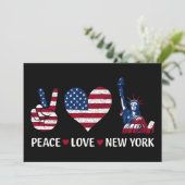 Peace Love New York Kaart (Staand voorkant)
