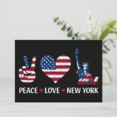 Peace Love New York Kaart (Staand voorkant)