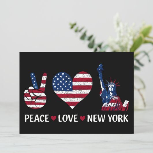 Peace Love New York Kaart (Staand voorkant)