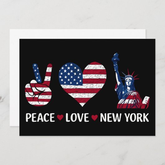 Peace Love New York Kaart (Voorkant / Achterkant)