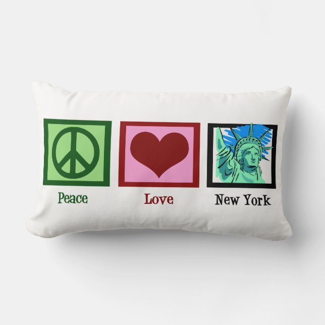 Peace Love New York Kussen (Voorkant)
