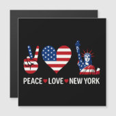 Peace Love New York Magnetische Uitnodiging (Voorkant / Achterkant)