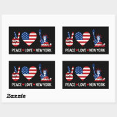 Peace Love New York Rechthoekige Sticker (Vel)