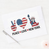 Peace Love New York Rechthoekige Sticker (Envelop)