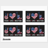Peace Love New York Rechthoekige Sticker (Vel)