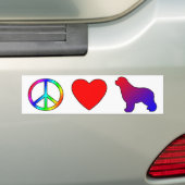 Peace Love Newfoundlands Bumpersticker (Op auto)