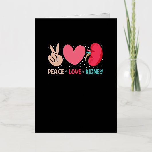 Peace Love Nieren - Nephrology Dialyse Tech Neurse Folie Wenskaart (Voorkant)