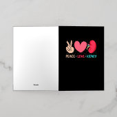 Peace Love Nieren - Nephrology Dialyse Tech Neurse Folie Wenskaart (Buiten Laag)