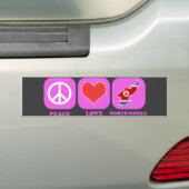 Peace Love Noord-Korea Bumpersticker (Op auto)