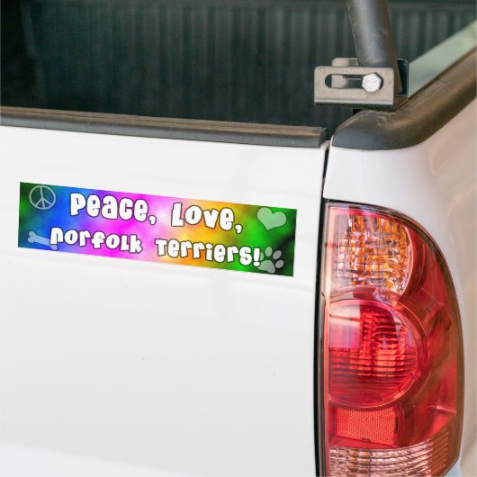 Peace Love Norfolk Terriers Bumpersticker (Op Truck)