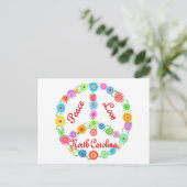 Peace Love North Carolina Briefkaart (Staand voorkant)