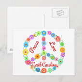 Peace Love North Carolina Briefkaart (Voorkant / Achterkant)