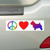 Peace Love Norwich Terriers Bumpersticker (Op auto)