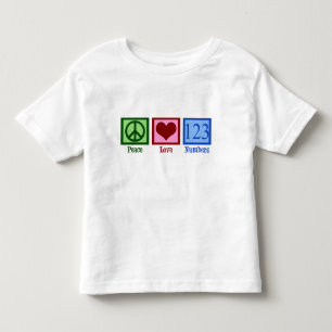 Peace Love Numbers Kinder Shirts