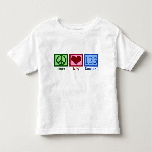 Peace Love Numbers Kinder Shirts (Voorkant)