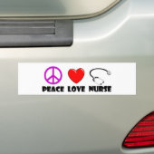 Peace Love Nurse Bumpersticker (Op auto)