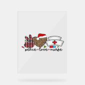 Peace Love Nurse, Halloween Classic T-shirt Acryl Bord (Voorkant)