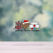 Peace Love Nurse, Halloween Classic T-shirt Acryl Bord (Neutraal)