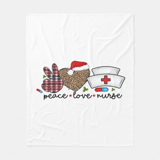 Peace Love Nurse, Halloween Classic T-shirt Fleece Deken (Voorkant)