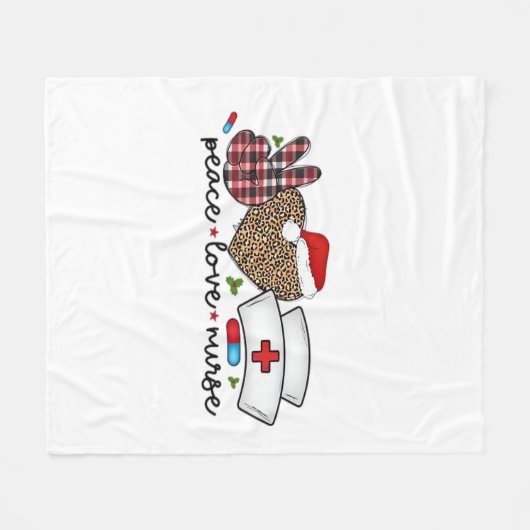 Peace Love Nurse, Halloween Classic T-shirt Fleece Deken (Voorkant (Horizontaal))
