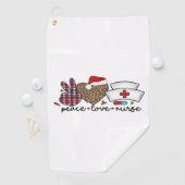 Peace Love Nurse, Halloween Classic T-shirt Golfhanddoek (Insitu)