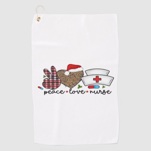Peace Love Nurse, Halloween Classic T-shirt Golfhanddoek (Voorkant)