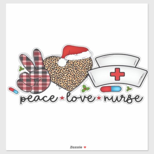 Peace Love Nurse, Halloween Classic T-shirt Sticker (Vel)