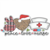 Peace Love Nurse, Halloween Classic T-shirt Sticker (Voorkant)