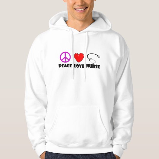 Peace Love Nurse Hoodie (Voorkant)