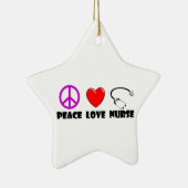 Peace Love Nurse Keramisch Ornament (Rechts)
