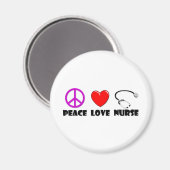 Peace Love Nurse Magneet (Voorkant / Achterkant)