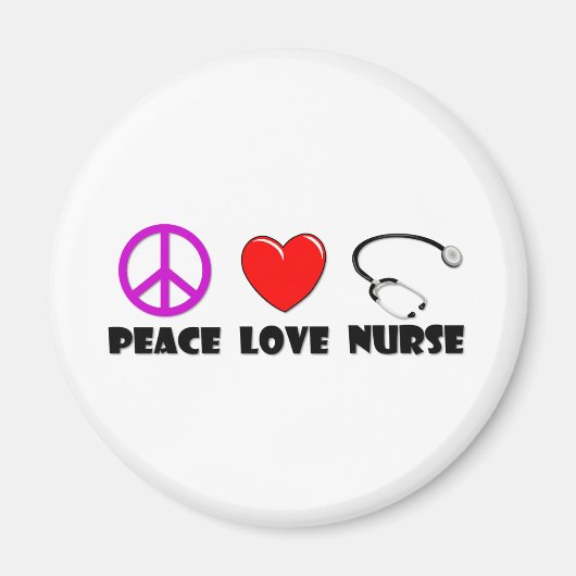 Peace Love Nurse Magneet (Voorkant)