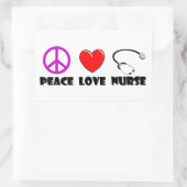 Peace Love Nurse Rechthoekige Sticker (Tas)