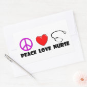 Peace Love Nurse Rechthoekige Sticker (Envelop)