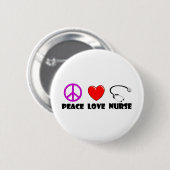 Peace Love Nurse Ronde Button 5,7 Cm (Voorkant /achterkant)