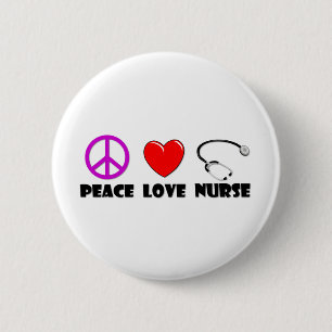 Peace Love Nurse Ronde Button 5,7 Cm